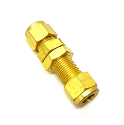 New | in-Stock Swagelok Brass Bulkhead Compression Tube Fitting 3/8" Tube OD Valves/Fittings Michigan US | Maverick Industrial Sales #1423225