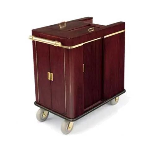 Forbes Industries Enclosed Housekeeping Cart w/ Vacuum Compartment - 36"L x 23"W x 37"H, Wood Veneer (2244)