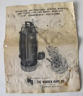 Used WARREN RUPP SPA-1-1/2E Submersible Pumps California US | Bay Line Tool #1316322