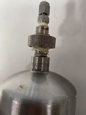 USED Swagelok FILTER HOUSING 5" L X 3" SANITARY FITTING W/ SWAGELOK VALVES
