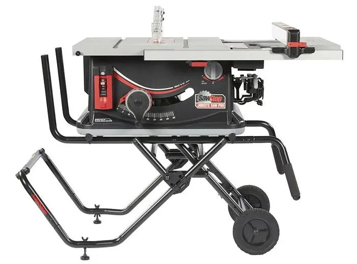 NEW SAWSTOP 10" JOBSITE SAW PRO W/MOBILE CART & HIGH/LOW FENCE SYSTEM
