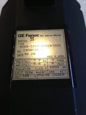GE Fanuc AC Servo Motor Model 5S Type A06B-0314-B202#7000 Fast Shipping!