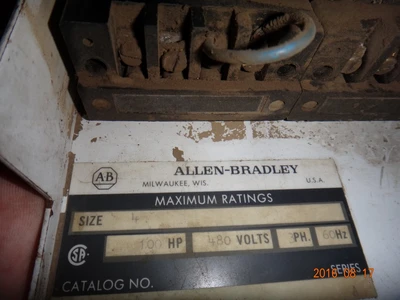 Allen Bradley Size 4 MCC Bucket Centerline 2100 No door Catalog: