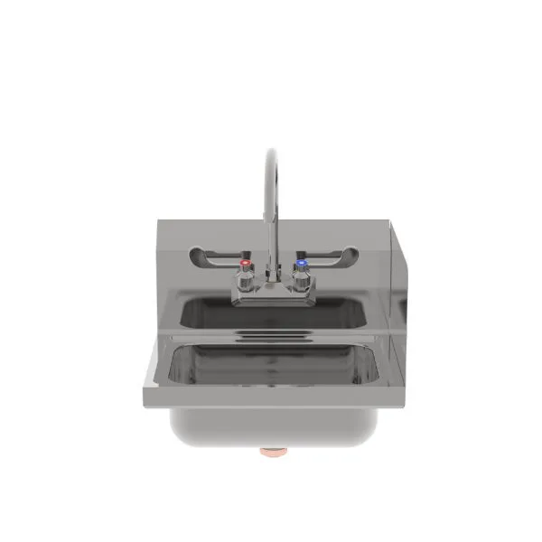 New | in-Stock Atosa New Atosa SH17SR 17" Stainless Hand Sink w/ Right Splash, Wrist Blade Handle & 8" Backsplash Hand Washing and Sanitizing Illinois US | Falcon Restaurant Supply #1373672