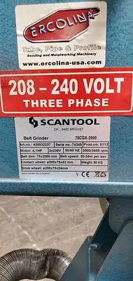Used SCANTOOL 75CGX2000 Belt Grinders Including Sanders Pennsylvania US | Hildebrand Machinery Co. #1485937
