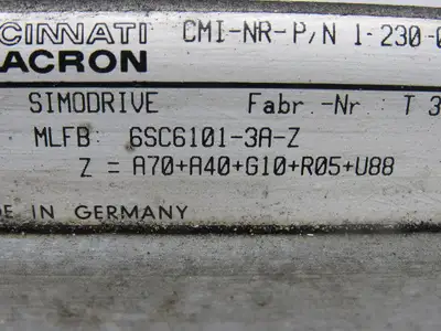 Siemens 6SC6101 Cincinnati Milacron 2 Axis Simodrive Servo AC/DC Converter Rack