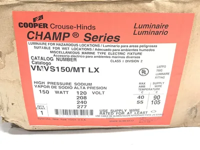 Cooper VMVS150/MT LX EXPLOSION PROOF LIGHT FIXTURE