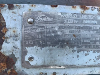 Toshiba 125 hp, 3530 rpm, electric motor