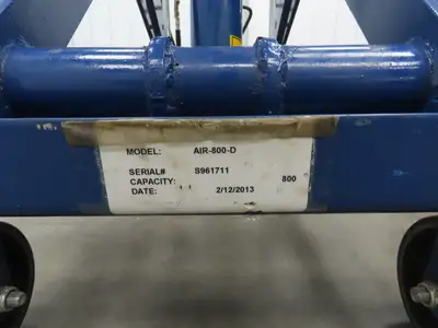 Vestil 800lb Air Hydraulic Mobile Scissor Lift Cart 49" Height 20x35" SS Top