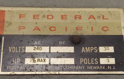 USED Federal Pacific 3122