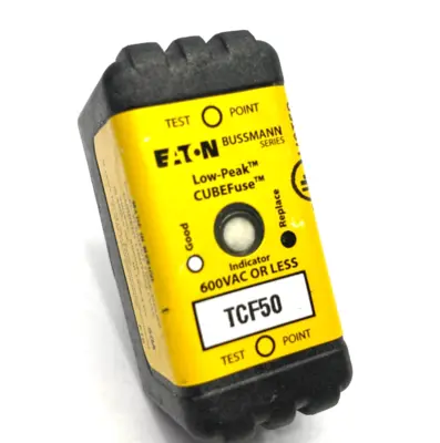 USED EATON BUSSMANN LOW-PEAK™ CUBEFUSE™ FUSE BLOCK, UL CLASS CF, DUAL ELEMENT