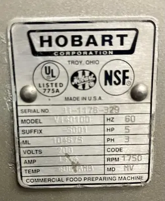 Used HOBART V-1401 Mixers Ohio US | Palm Beach Restaurant Equipment, LLC #1418269