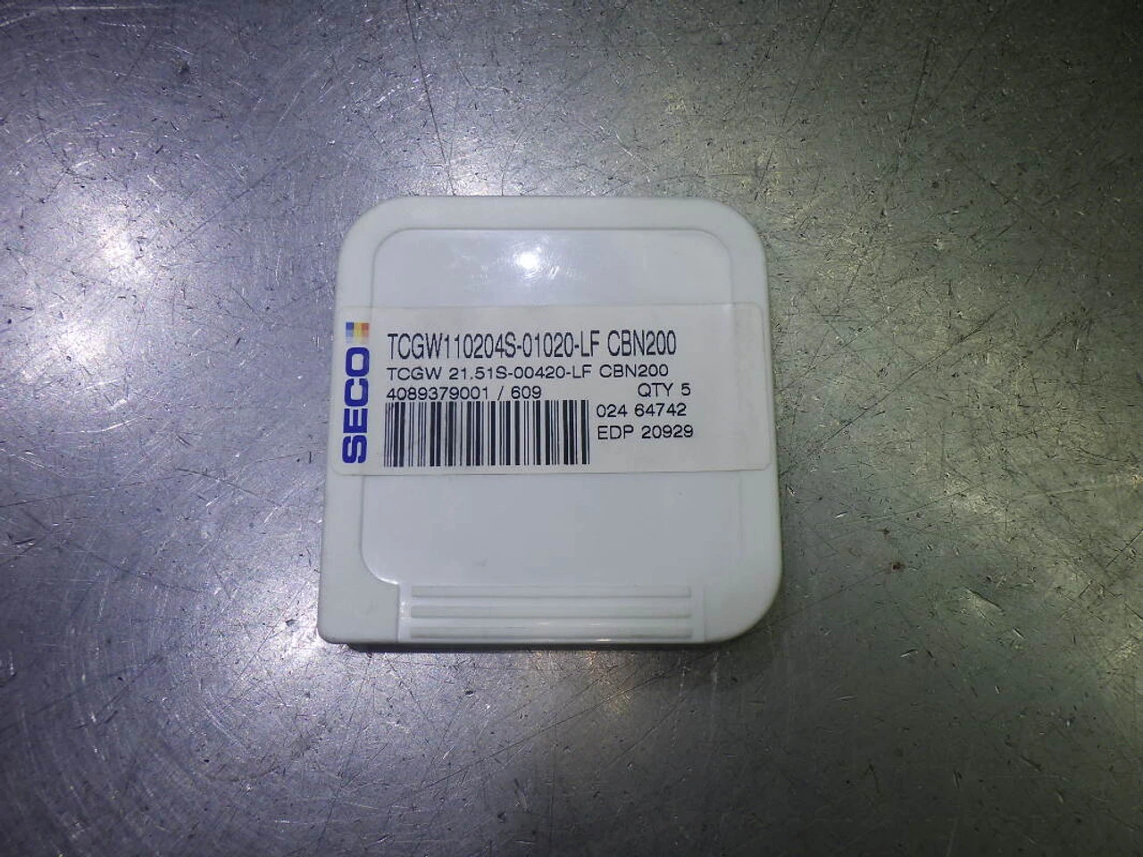 SECO CBN Inserts QTY5 TCGW110204S-01020-LF/RCGW 21.51S-00420-LF CBN200 (LOC2008A)