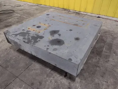 48" X 48" X 8" BLACK GRANITE TABLE: STOCK #22227