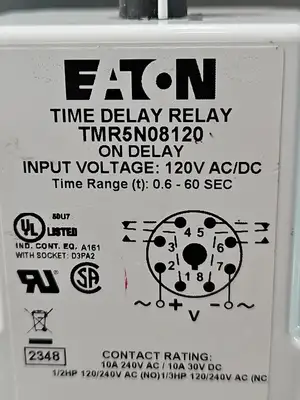 Eaton TMR5N08120 / 51X120 (Time Mark) Time Delay Relay 120AC/DC (BIN412)