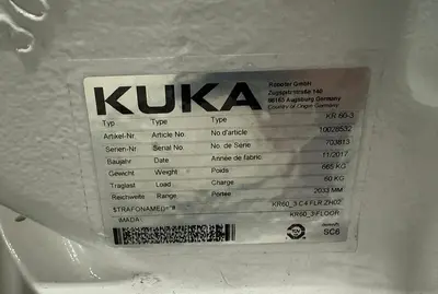 2017 Kuka KR60-3 6-Axis Robot | Used | In Stock!