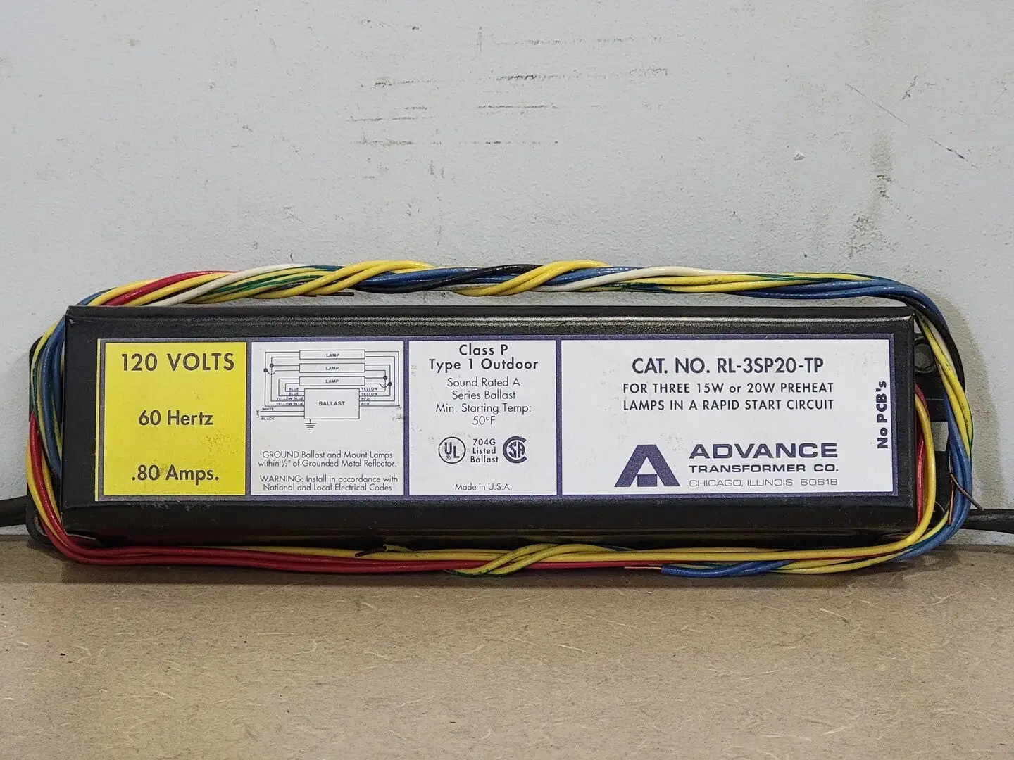 USED ADVANCE TRANFORMER CO RL-3SP20-TP