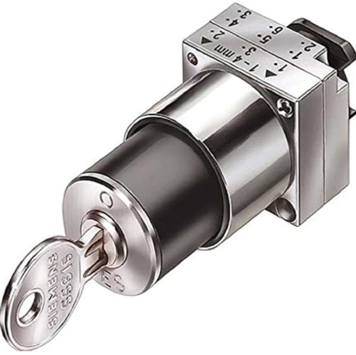 Siemens 3SB3500-4MR01 Round Actuator Key Switch, With 2 Keys, Momentary Contact [New]