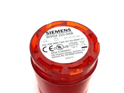 USED SIEMENS CONTINUOUS 50MM STACKLIGHT ELEMENT RED