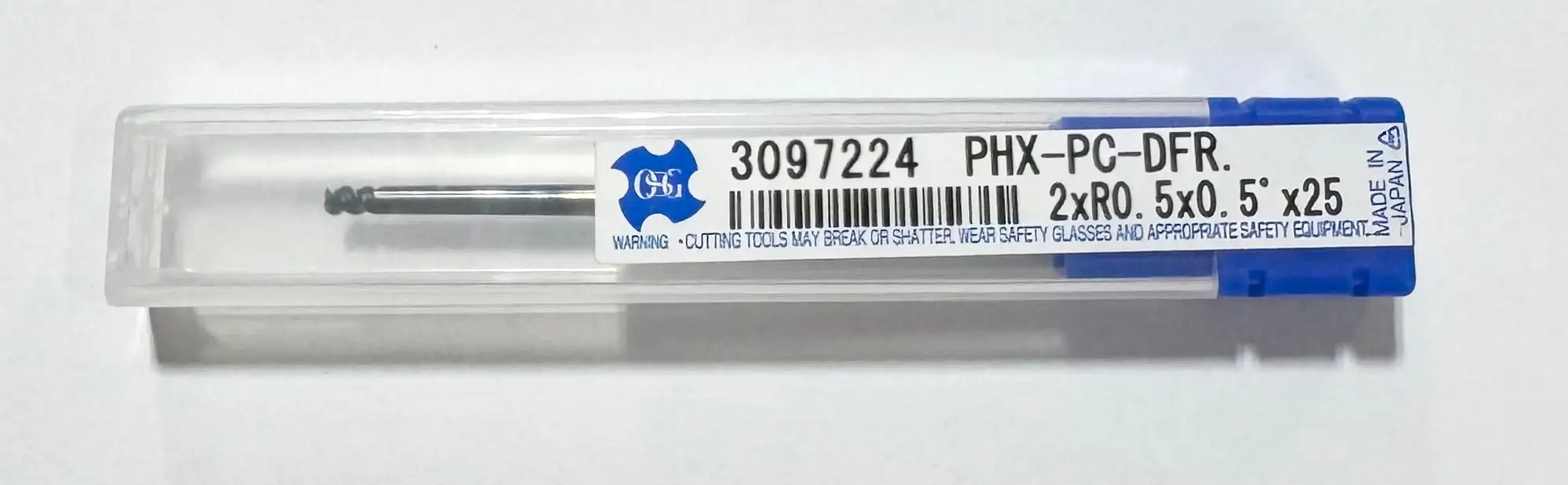 OSG 2mm Carbide Tapered End Mill 3 Flute AlTiCrSiN 0.5mm Radius