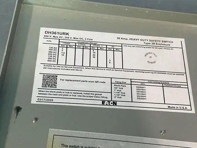 Used EATON DH361URK Switchgears Ohio US | HGR 24 #1272656