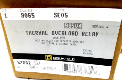 NEW SQUARE D 9065-SEO5 OVERLOAD RELAY SERIES A 9065SEO5