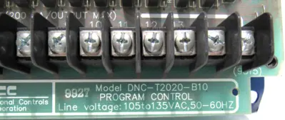 USED NATIONAL CONTROLS CORP. DNC-T2020-B10 CONTROL BOARD DNCT2020B10