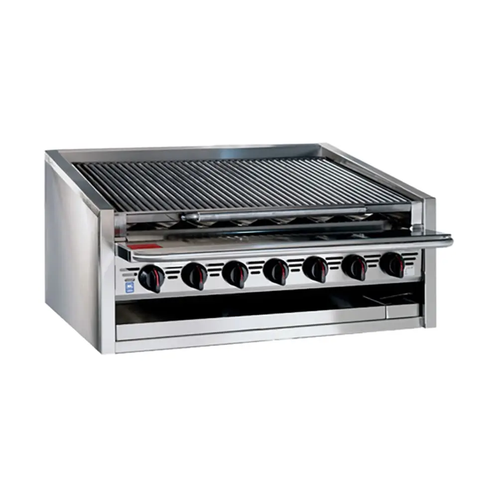 Bakers Pride L-48RS 48" Countertop Gas Charbroiler W/ Stainless Steel Radiants - (10) Burners, Liquid Propane