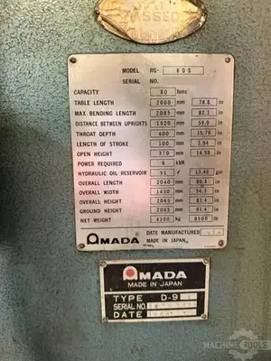 USED 1984 AMADA RG-80