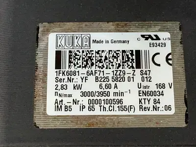 Used KUKA 1FK60816AF711ZZ9 Motors (misc) Ohio US | HGR 24 #1325368