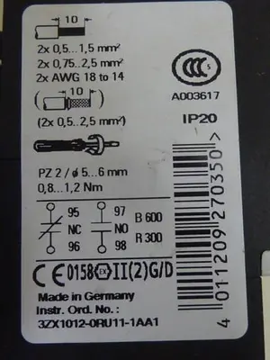 USED SIEMENS 3RU1116-1CB0