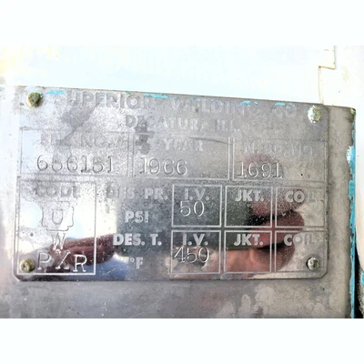 2,200 Gallon SS Jacketed Pressure Mix Tank with 7.5HP Agitator