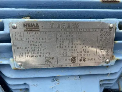 Blower, 3 HP, Centrifugal, Siemens, S/st #C742099