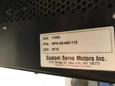 USED CUSTOM SERVO MOTORS MPA-09-460-112