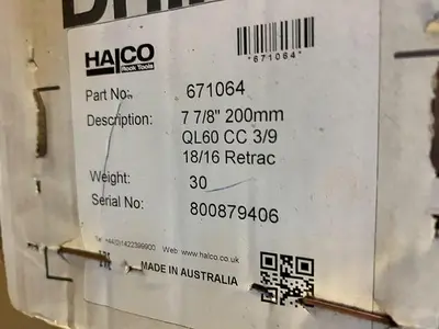 Used HALCO 7-7/8” QL60 HAMMER BIT Drills Pennsylvania US | East West Machinery & Drilling #1417456
