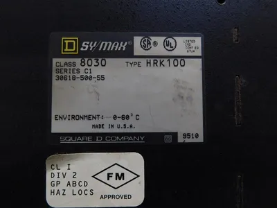 Square D 8030 HRK 100 Sy/Max I/O Rack Assembly Ser. C1 Used