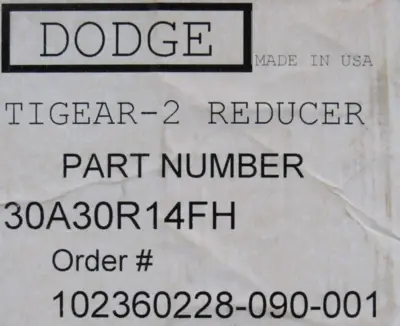 NEW DODGE 30A30R14FH GEAR REDUCER 30:1
