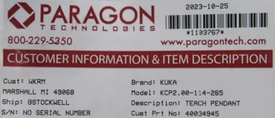 REFURBISHED KUKA KCP2.00-114-265 TEACH PENDANT KCP200114265 KCP2-SP
