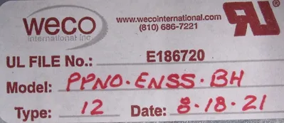 NEW WECO PPN0-ENSS-BH CAT5 PORT / SINGLE OUTLET TYPE 12 PPN0ENSSBH