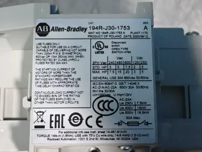 USED 2012 ALLEN BRADLEY 194RJ301753