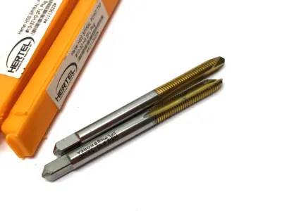 USED HERTEL SPIRAL POINT TAP: #10-32 UNF, 2 FLUTES, PLUG CHAMFER