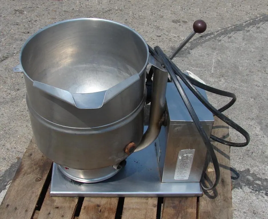 SPC4708  Kettle 10 gallon Groen hemispherical bottom kettle, 50 psi jacket rating, Stainless Steel Contact Parts