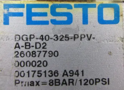 USED FESTO 26087790 LINEAR DRIVE DGP-40-325-PPV-A-B-D2