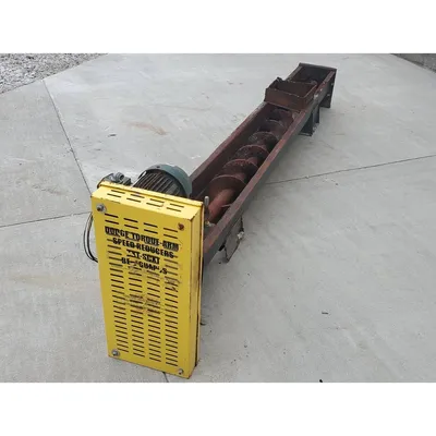 Used 9" dia. Center Feed Carbon Steel Screw Auger Conveyor Feeder