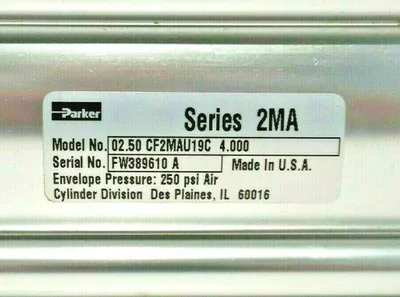 NEW PARKER 02.50 CF2MAU19C 4.000 PNEUMATIC CYLINDER SER.2MA 0250CF2MAU19C4000