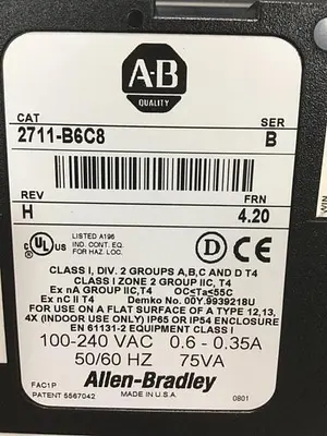 USED ALLEN BRADLEY 2711-B6C8