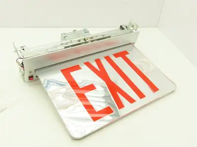 NYRELXTEU2RCAEM Exit Sign Recessed Edge Lit LED Double Face Battery NYC Approved