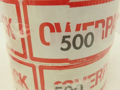 Uline S-10798 "Overpack" Air Label 500/Roll 2 1/2 x 6" High Gloss Lot of 4 Rolls