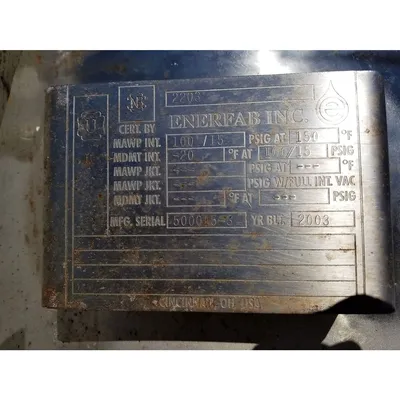Used Stainless Steel ASME Vessel Liquid Full Vacuum Tank - 130 Gal.
