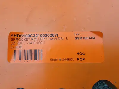 Idler Roller Chain Sprocket HDS100C32100C20207I, Double Single, Size 100